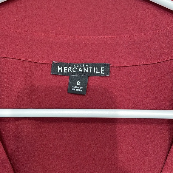 J. Crew Mercantile maroon blouse - Sz 8 - Picture 3 of 3